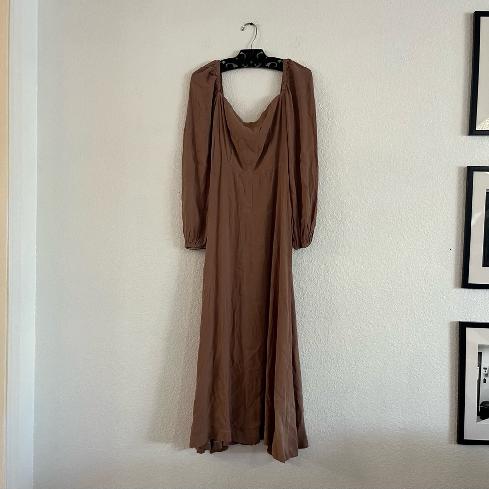 Gracemade | NWOT Esther Eco Midi‎ Dress In Brown | S - Picture 7 of 11